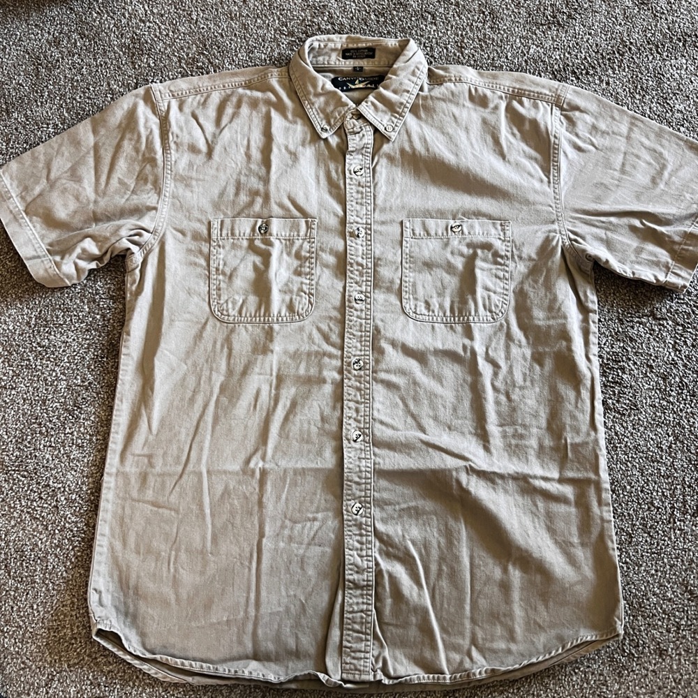 Canyon Guide Outfitters Mens Button Up Short Sleeve Corton Shirt Size Large 0256